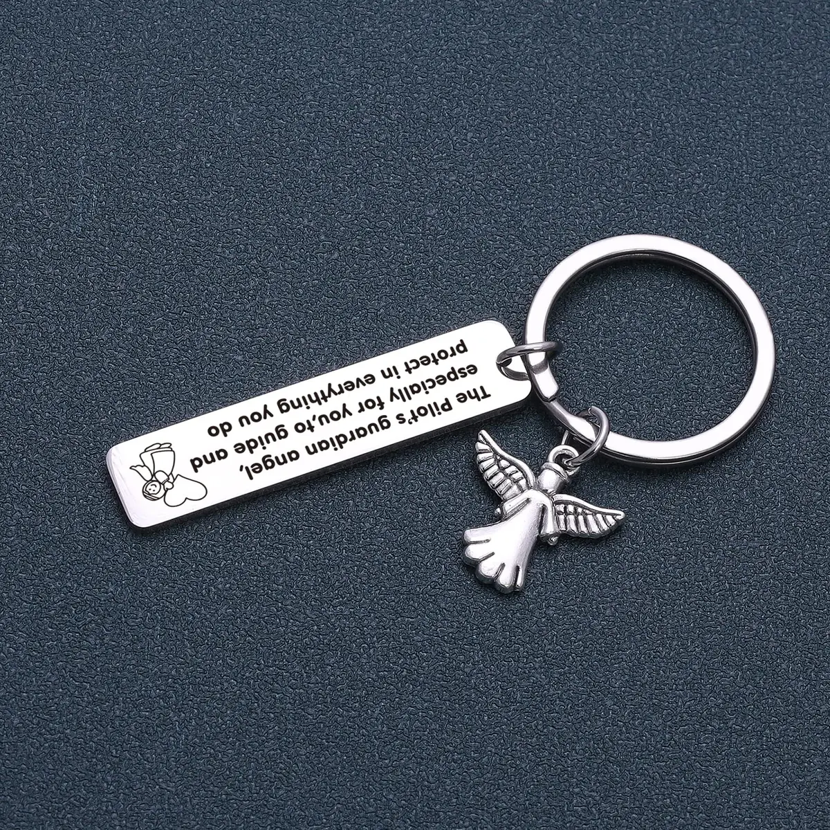 NOTHERS RSZOTW Pilot Prayer Keychain | Stainless Steel Travel Jewelry (70-120 chars) - view 4
