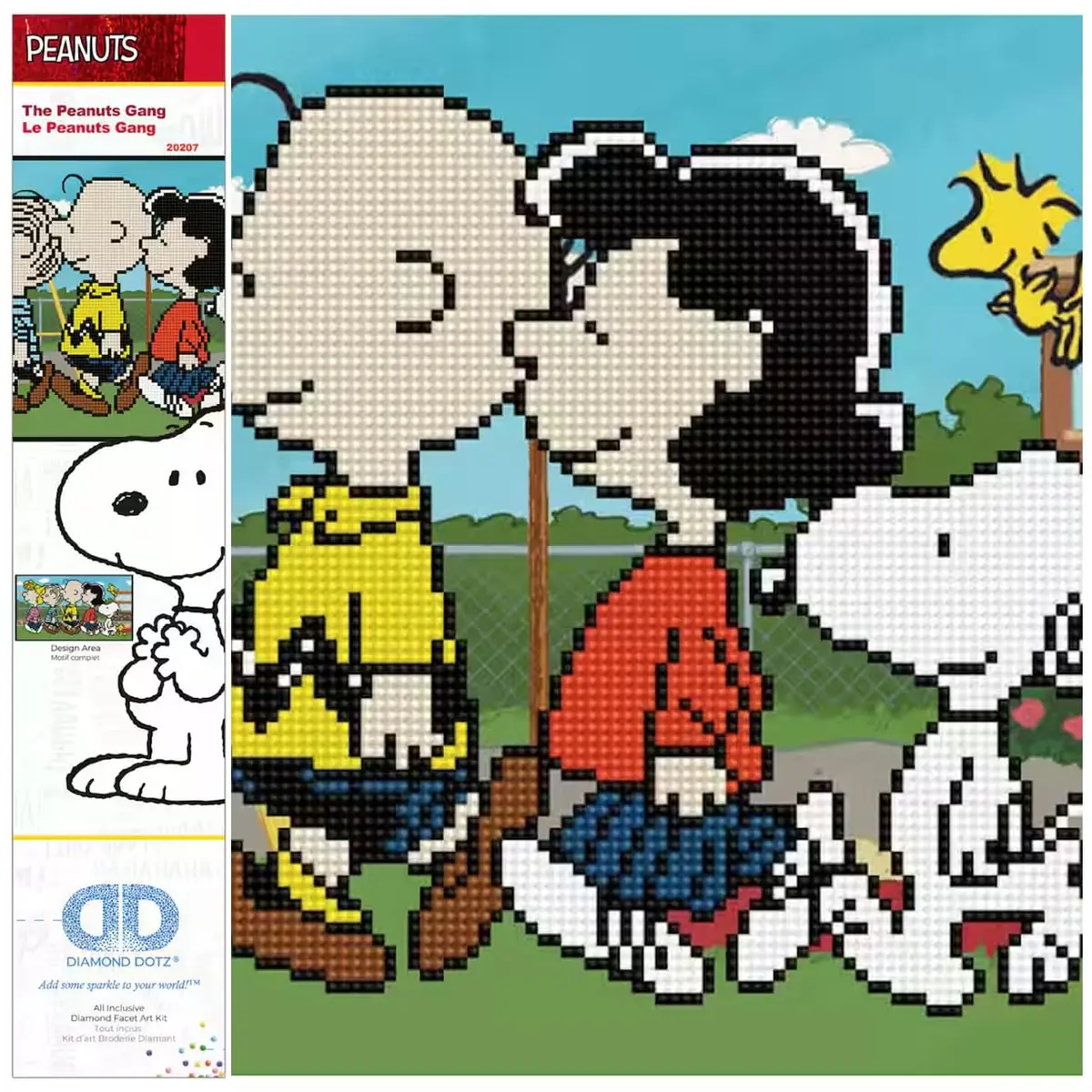 DIAMOND DOTZ The Peanuts Gang Snoopy Diamond Painting Kit for Adults | Sparkling Mosaic Art, 10x18 Inches - main product image