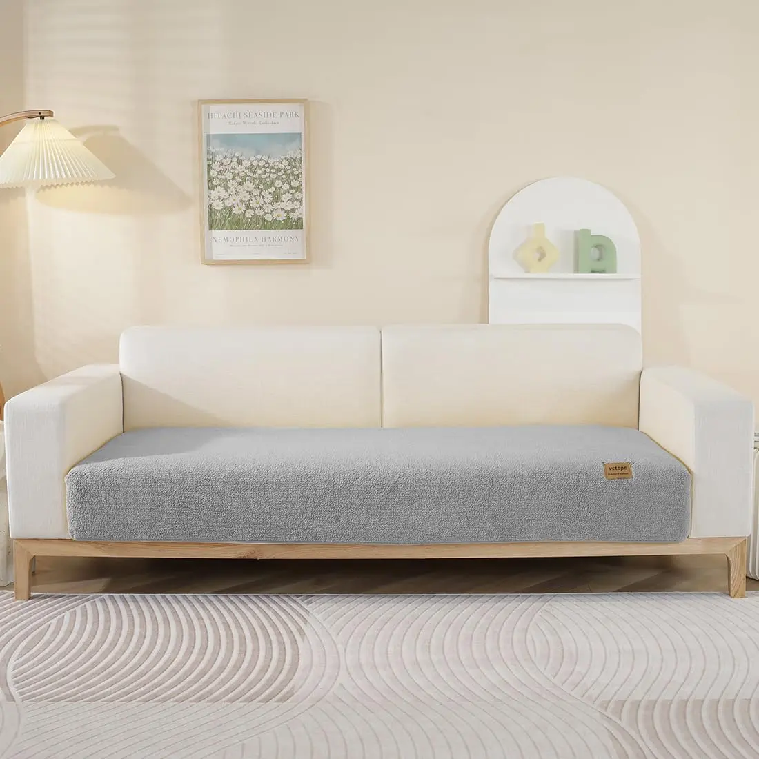 vctops Sherpa Fleece Sofa Couch Cover 28"x47" | Super Soft Warm Plush Furniture Protector - view 4