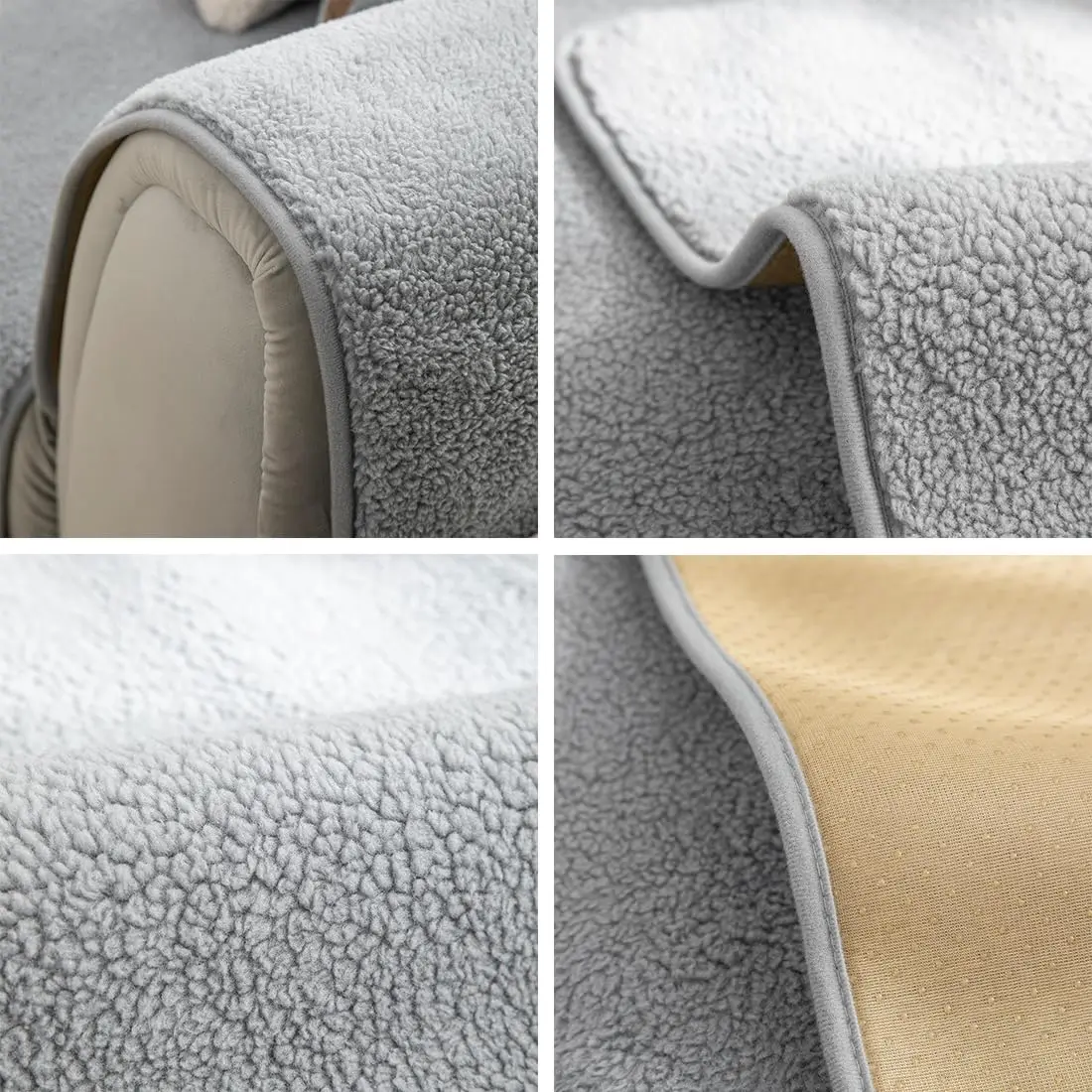 vctops Sherpa Fleece Sofa Couch Cover 28"x47" | Super Soft Warm Plush Furniture Protector - view 6