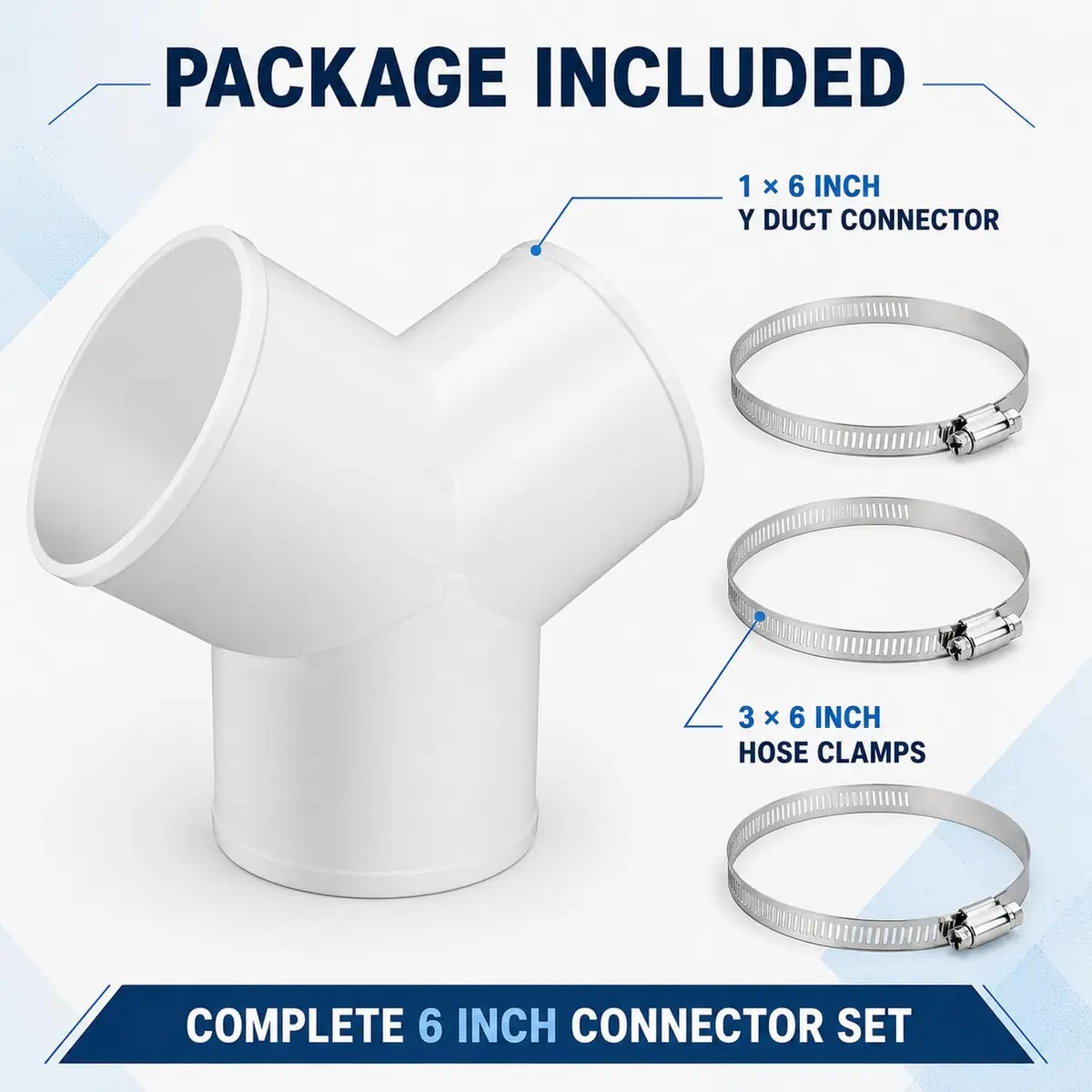 Enenes Duct Splitter 6 Inch 3 Way Duct Connector for HVAC, Dryer Vent Hose | Seamless Ventilation System Accessory - view 8