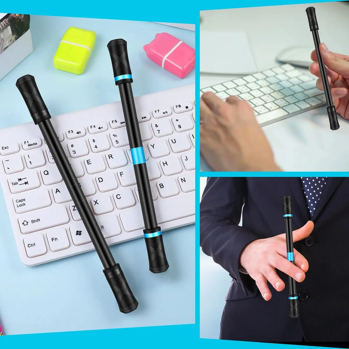 Spakon 4 Pcs Fidget Spinner Pen | Finger Trick Toy for Stress Relief & Focus - view 7