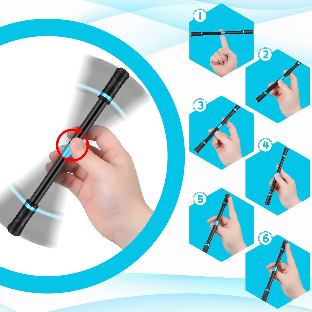 Spakon 4 Pcs Fidget Spinner Pen | Finger Trick Toy for Stress Relief & Focus - view 2