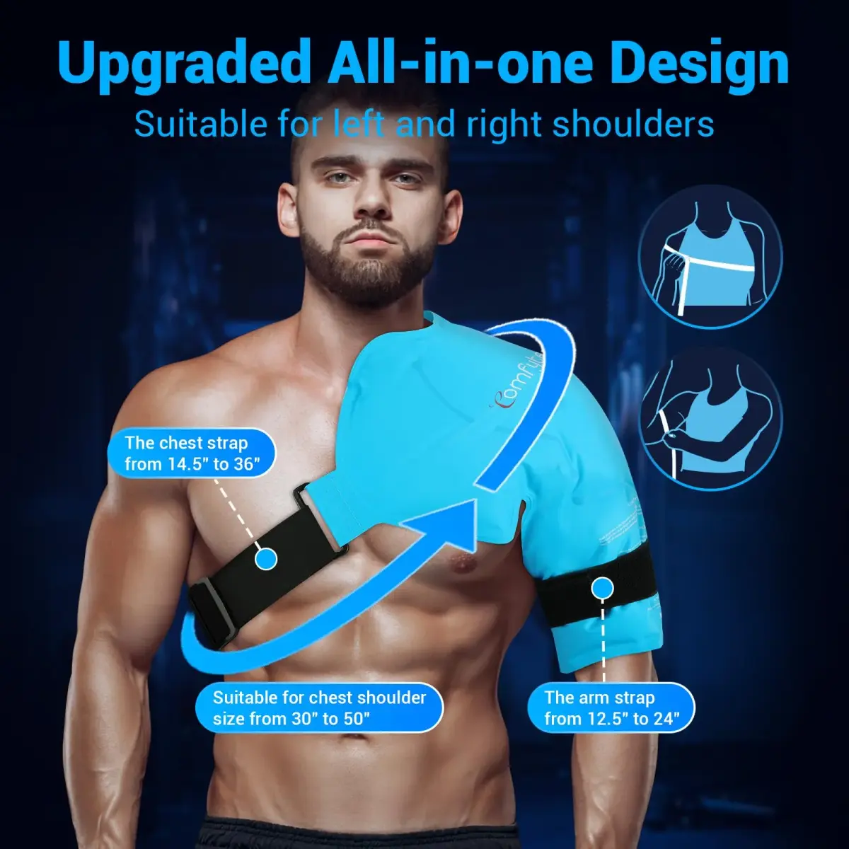 Comfytemp Shoulder Ice Pack Wrap with Gel Pack, Large/X-Large | Rotator Cuff Pain Relief & Recovery - view 3