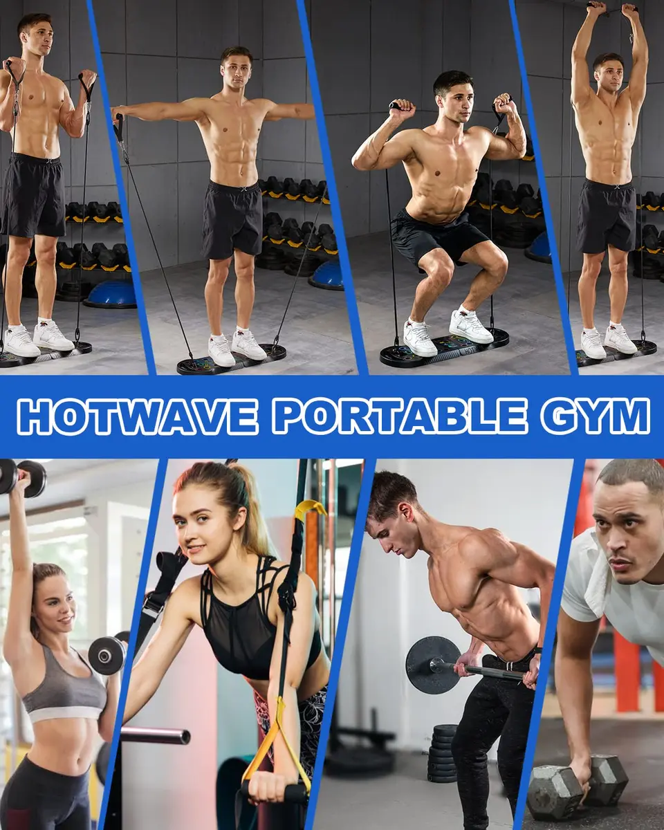 HOTWAVE Push Up Board, Portable Foldable 20 in 1 Home Gym Equipment for Men & Women - view 2