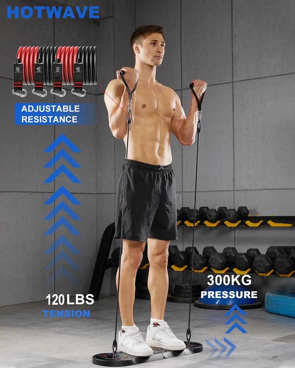HOTWAVE Push Up Board, Portable Foldable 20 in 1 Home Gym Equipment for Men & Women - view 3