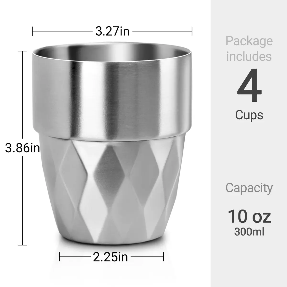Beasea Stainless Steel Cup, 10 oz | Double Wall Insulated Metal Tumbler (300ml) - view 3