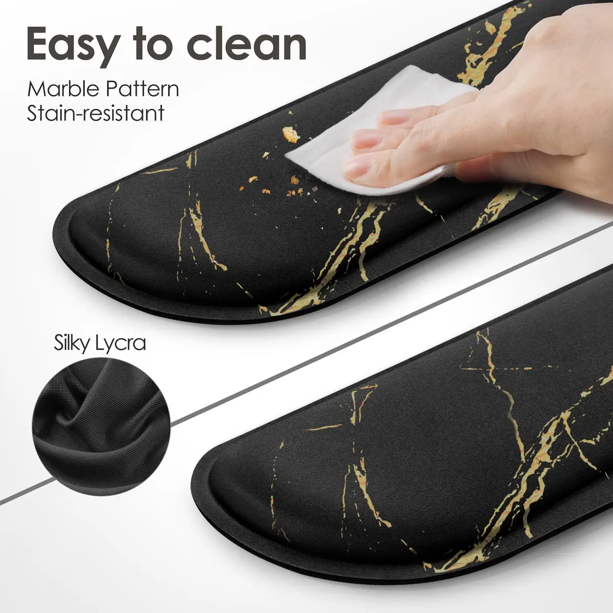 Gimars Upgrade Enlarge Gel Memory Foam Keyboard Wrist Rest Pad & Mouse Wrist Cushion Set, Marble Pattern, 3-Piece Set | Ergonomic Support for Typing Pain Relief - view 8