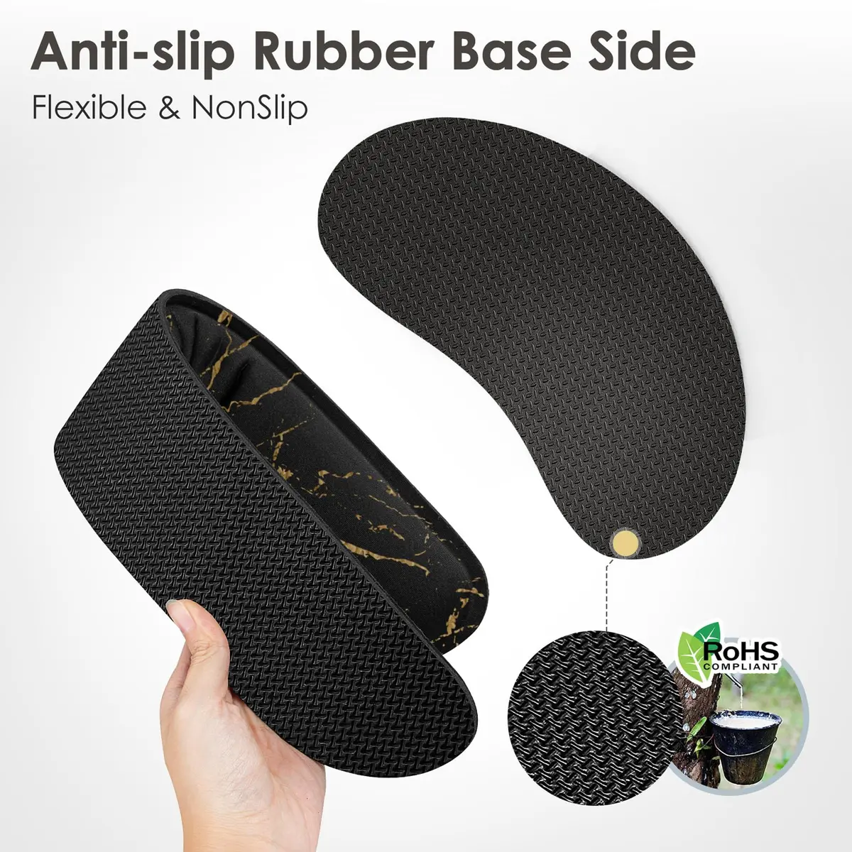 Gimars Upgrade Enlarge Gel Memory Foam Keyboard Wrist Rest Pad & Mouse Wrist Cushion Set, Marble Pattern, 3-Piece Set | Ergonomic Support for Typing Pain Relief - view 3