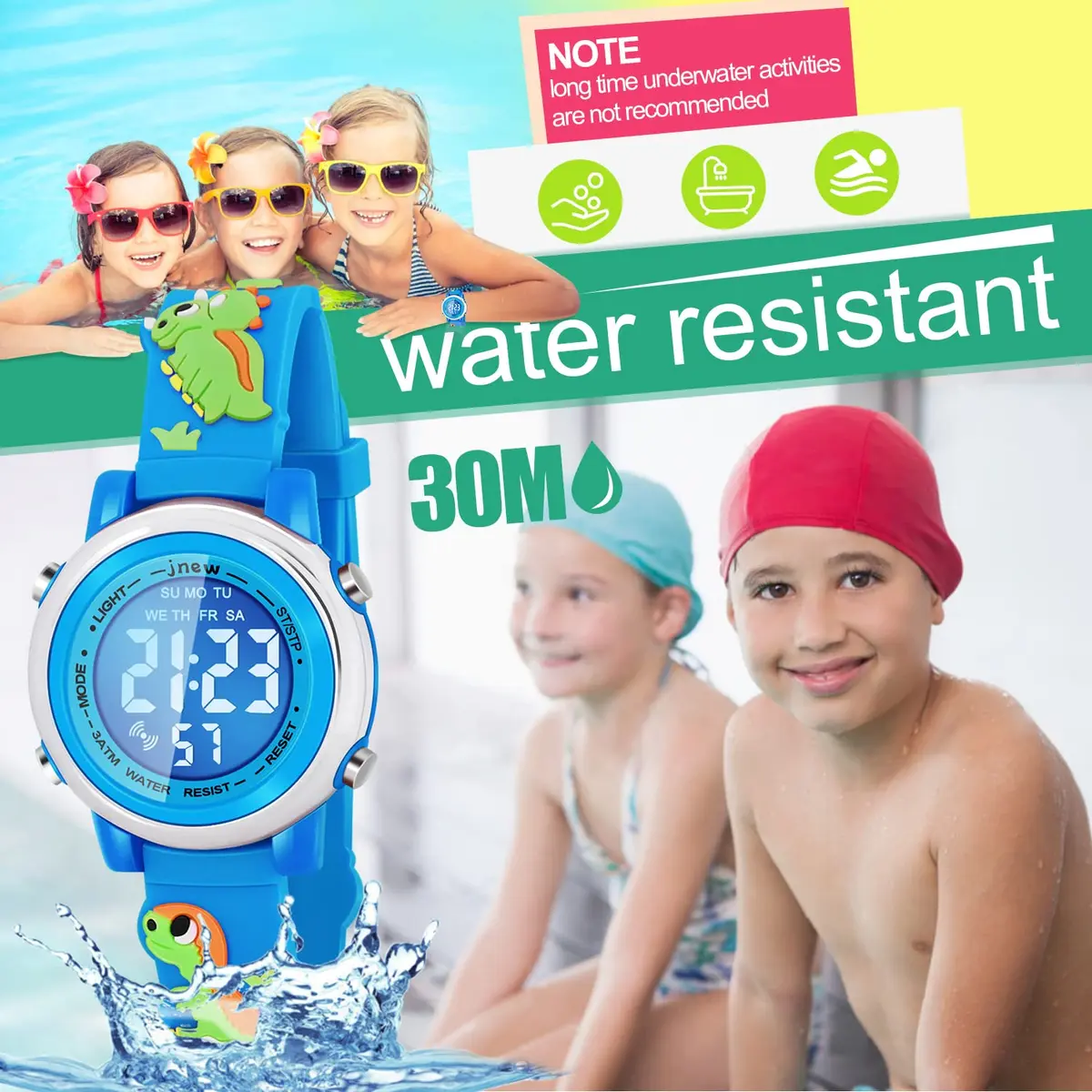 Viposoon Kids Digital Watch for Boys 3-10 Years | Waterproof, Shockproof, Easy Read (70-120 chars) - view 4