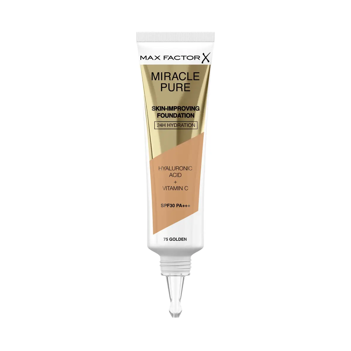 Max Factor Miracle Pure Skin-Improving Foundation 75 Golden | Hydrating, Collagen-Boosting, SPF 30, 30ml - view 2