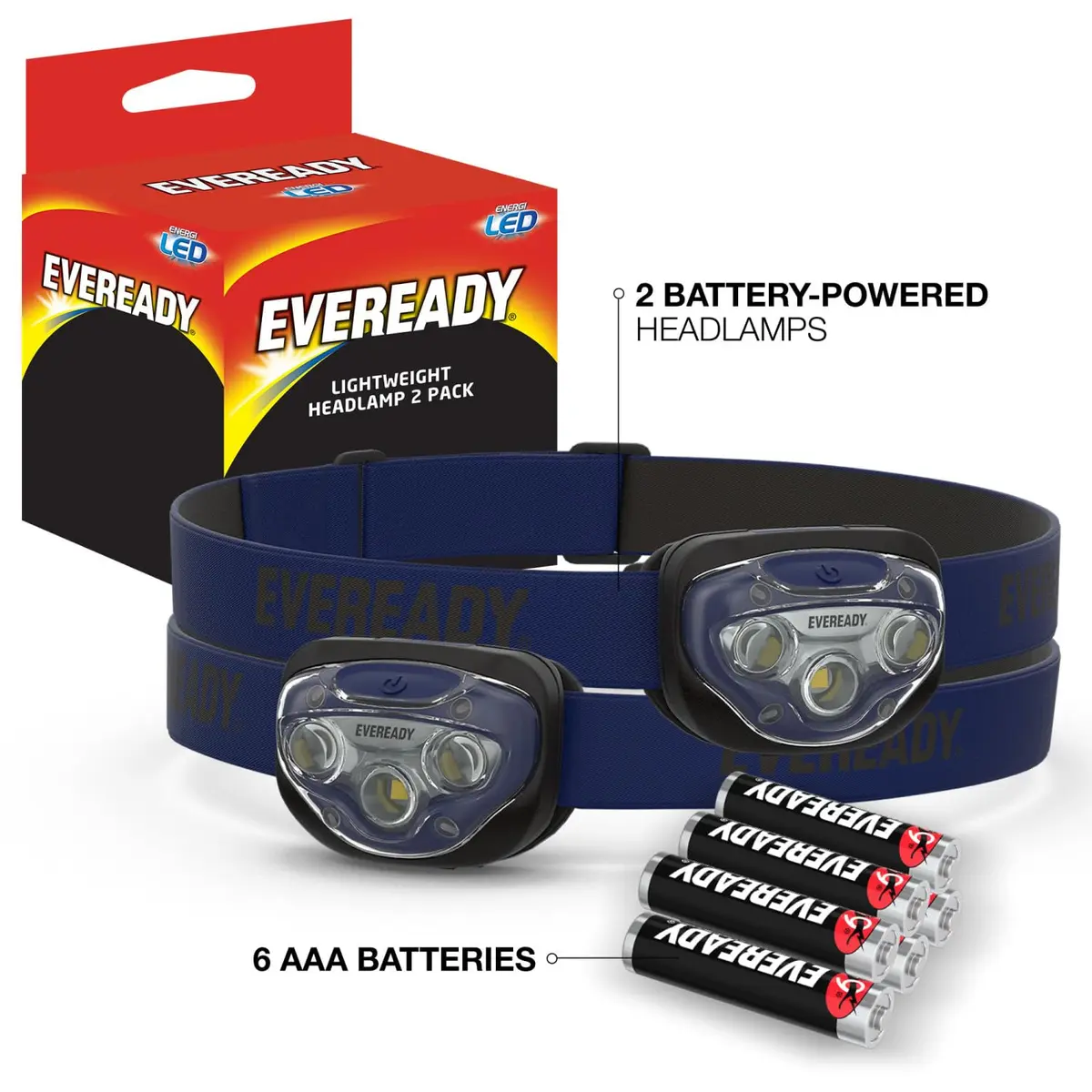 EVEREADY LED Headlamp 200 Lumen | Water-Resistant, Impact-Resistant, 2 Pack - view 7