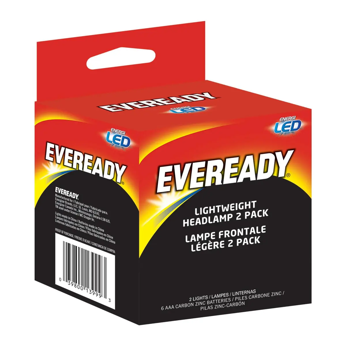 EVEREADY LED Headlamp 200 Lumen | Water-Resistant, Impact-Resistant, 2 Pack - view 8