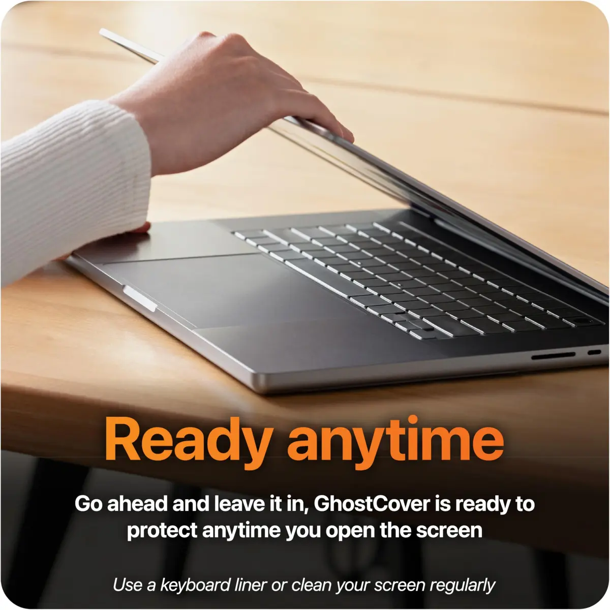 UPPERCASE GhostCover Ultra Thin Keyboard Protector for MacBook Pro 14"/16" & Air 13"/15" M1-M5, Clear | US ANSI Layout - view 6
