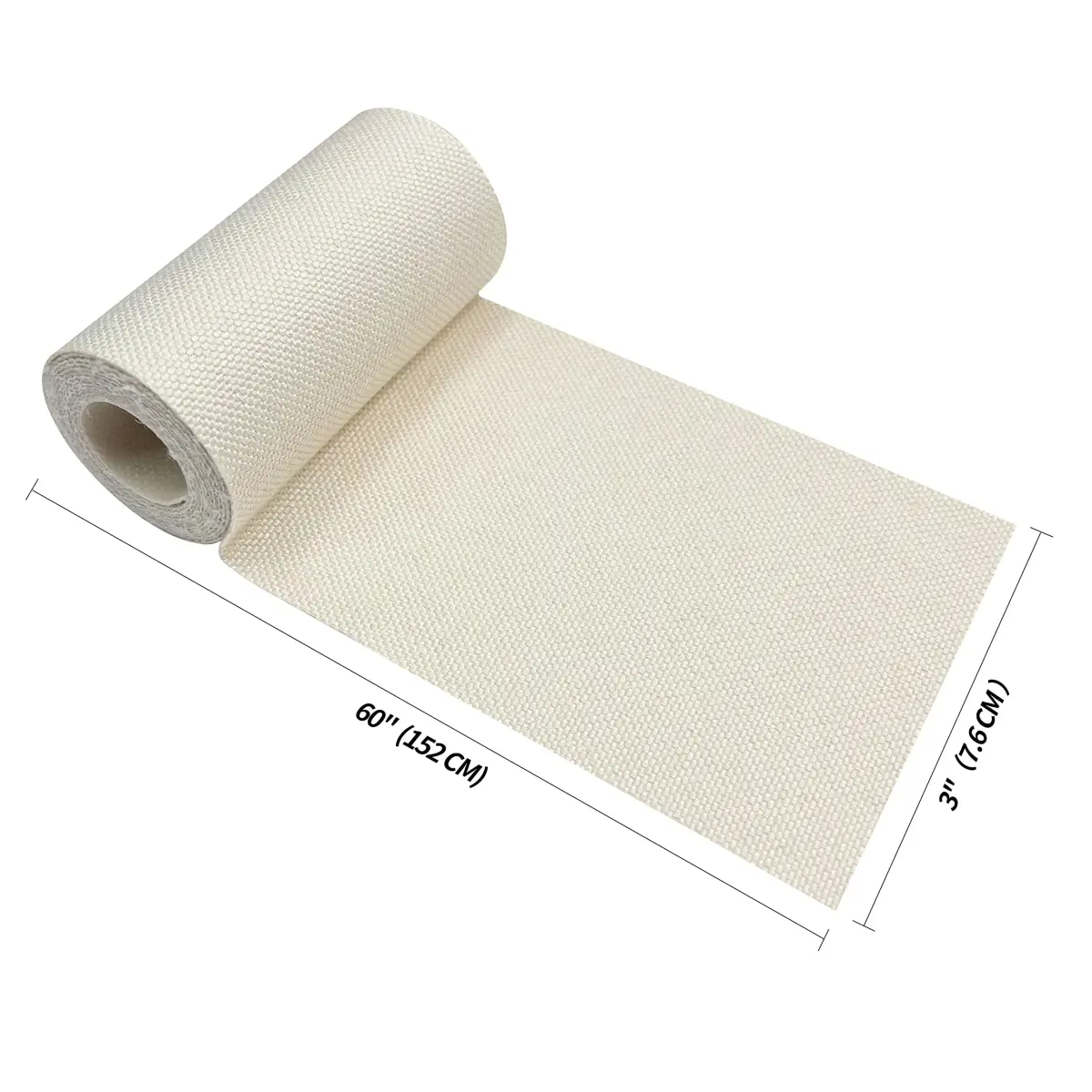 KING MOUNTAIN Off-White Linen Fabric Iron-On Repair Patch 2.27 m (60") | Durable & Easy to Apply for Garment & Home Repair - view 2