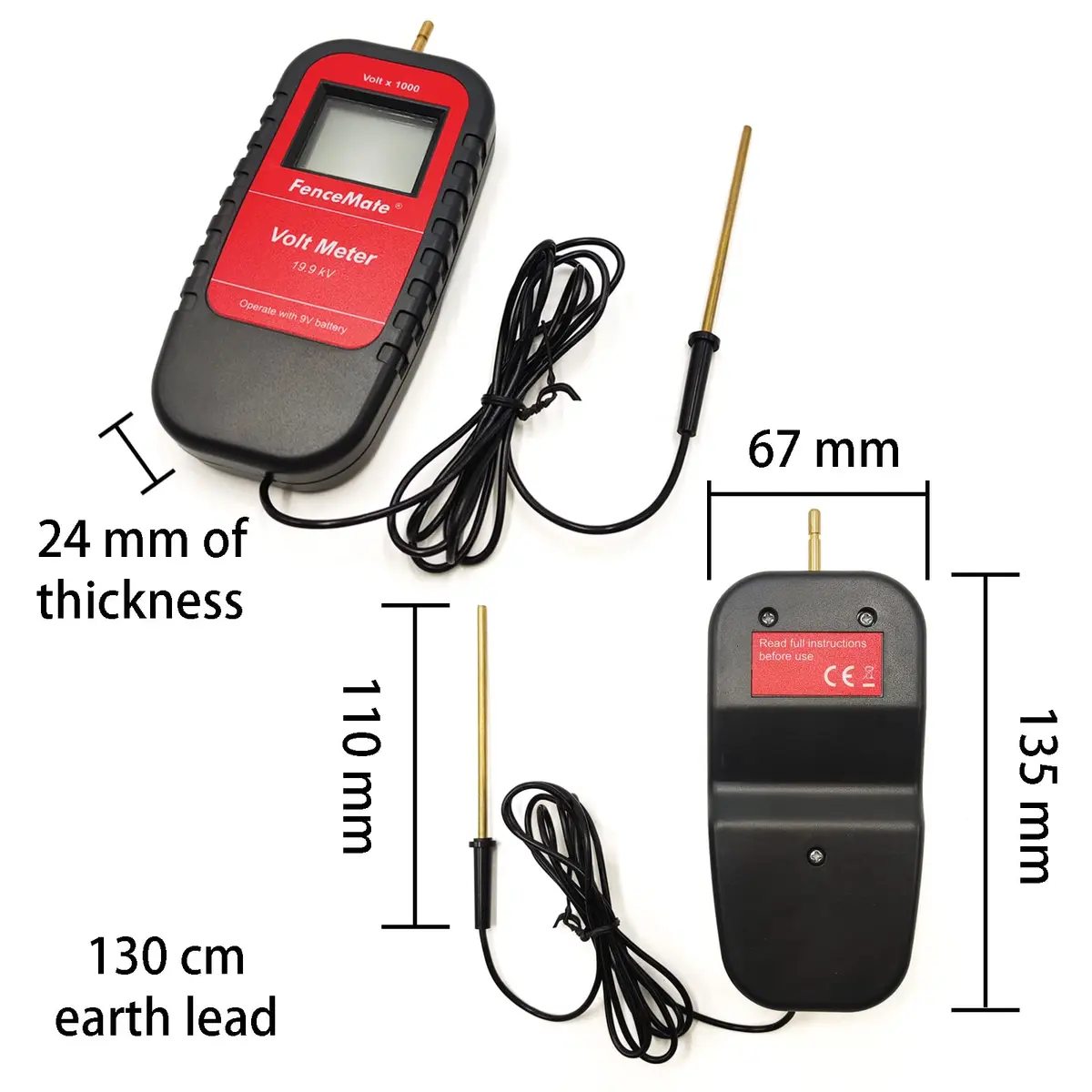 FenceMate Digital Volt Meter for Electric Fence, Range up to 15,000 V | 15kV Output Testing - view 2