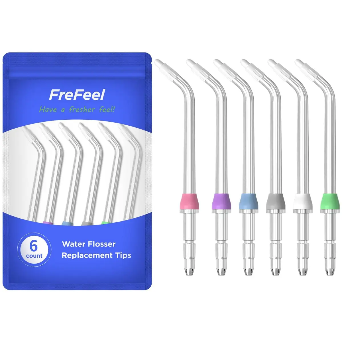 FreFeel Replacement Orthodontic Tips for Waterpik Water Flosser | 6 Count (Pack of 1) - main product image