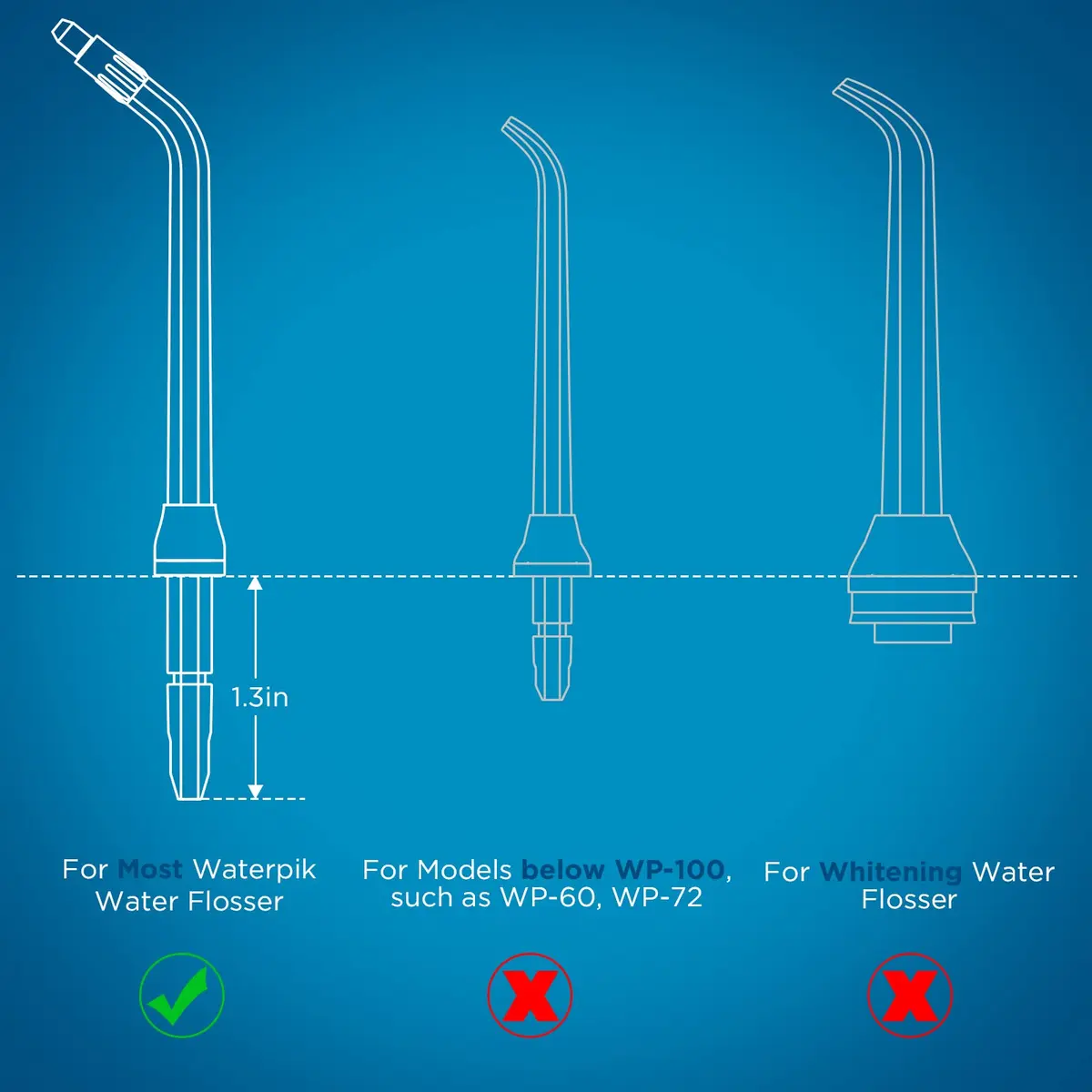 FreFeel Replacement Orthodontic Tips for Waterpik Water Flosser | 6 Count (Pack of 1) - view 2