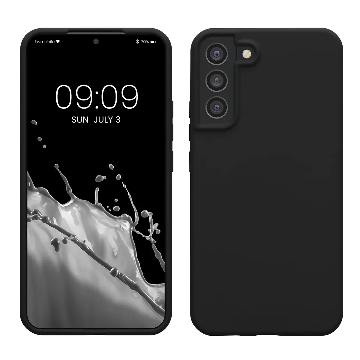 kwmobile Black Matte TPU Silicone Case for Samsung Galaxy S22 Plus | Non-Slip Grip & Shockproof Protection - main product image
