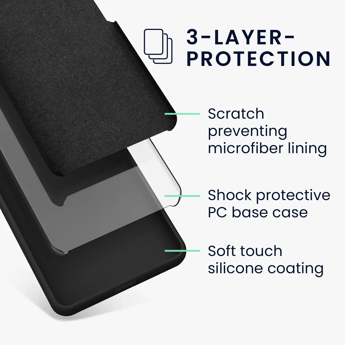 kwmobile Black Matte TPU Silicone Case for Samsung Galaxy S22 Plus | Non-Slip Grip & Shockproof Protection - view 6