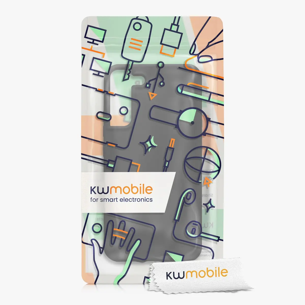 kwmobile Black Matte TPU Silicone Case for Samsung Galaxy S22 Plus | Non-Slip Grip & Shockproof Protection - view 7