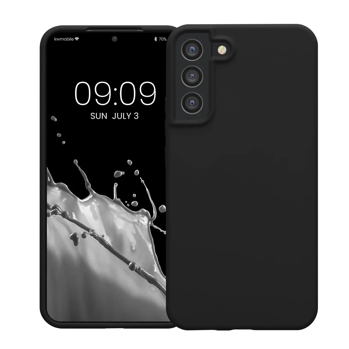 kwmobile Black Matte TPU Silicone Case for Samsung Galaxy S22 Plus | Non-Slip Grip & Shockproof Protection - view 8
