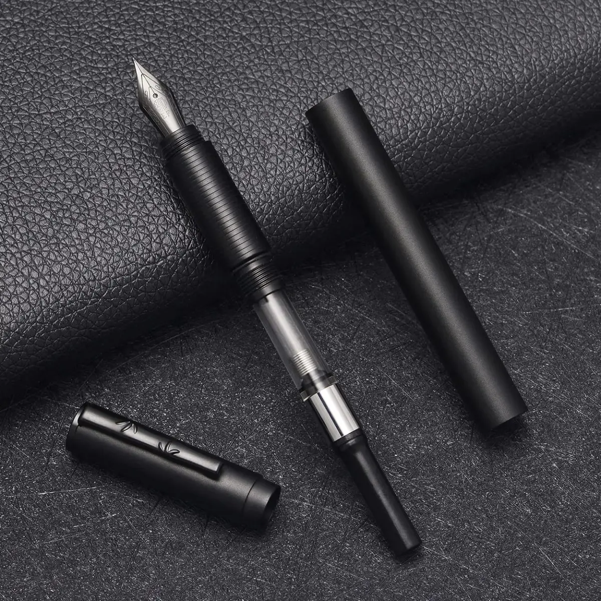 erofa H3 Fountain Pen Titanium Black Fine Nib with Bamboo Clip, Aluminum Alloy Writing Pen 13.5cm (5.3in) - view 5