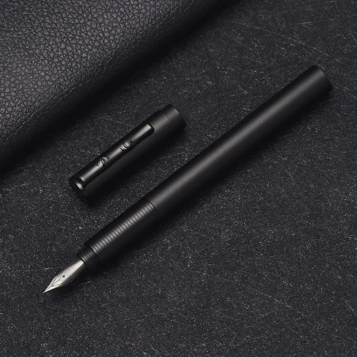 erofa H3 Fountain Pen Titanium Black Fine Nib with Bamboo Clip, Aluminum Alloy Writing Pen 13.5cm (5.3in) - view 7