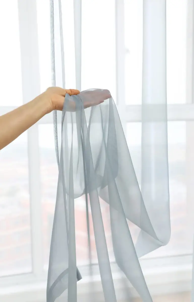 PHILEASY Light Gray Sheer Curtains 108" Long (Pack of 2) - Light Filtering Rod Pocket Panels - view 4