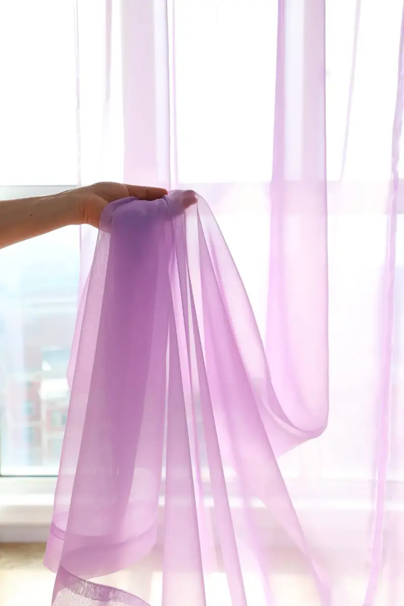 PHILEASY Purple Sheer Curtains 130" L x 52" W - Pack of 2 Light-Filtering Rod Pocket Panels - view 4