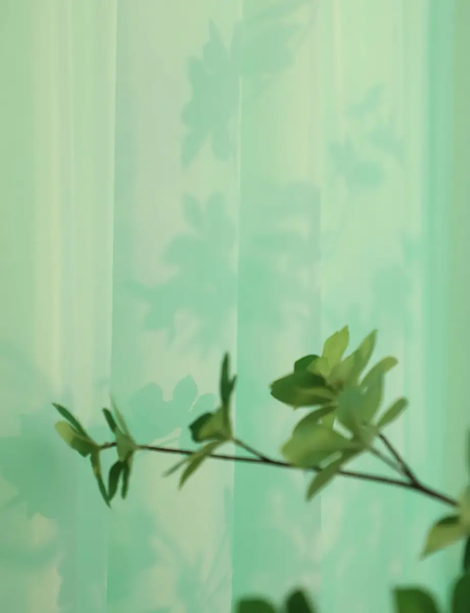 PHILEASY Light Green Sheer Curtains 90 Inches Long | Pack of 2 - 52"W x 90"L Light-Filtering Rod Pocket Panels - view 2
