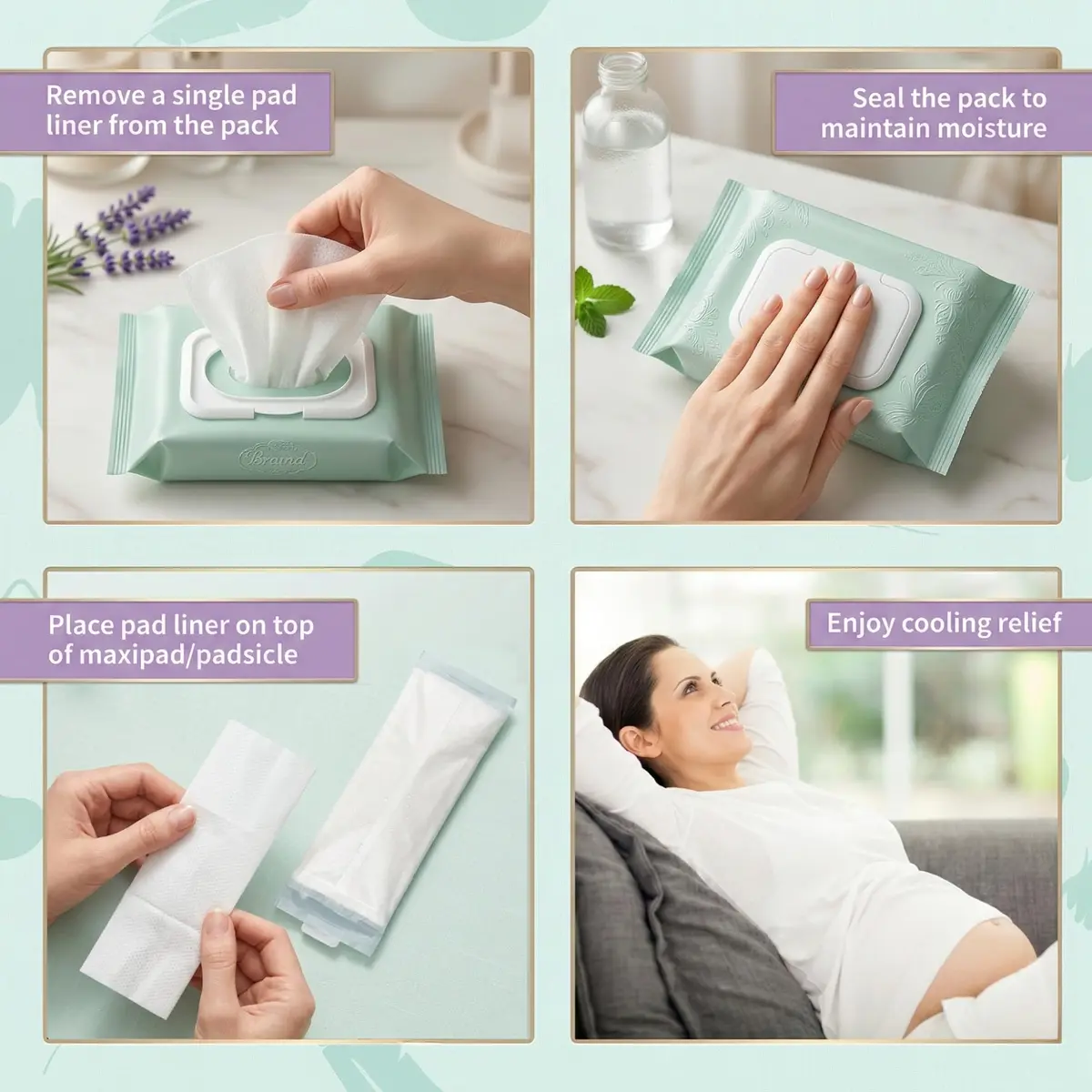 Mama & Wish Witch Hazel Pads for Postpartum Care | 24 Full-Length Liners - view 2