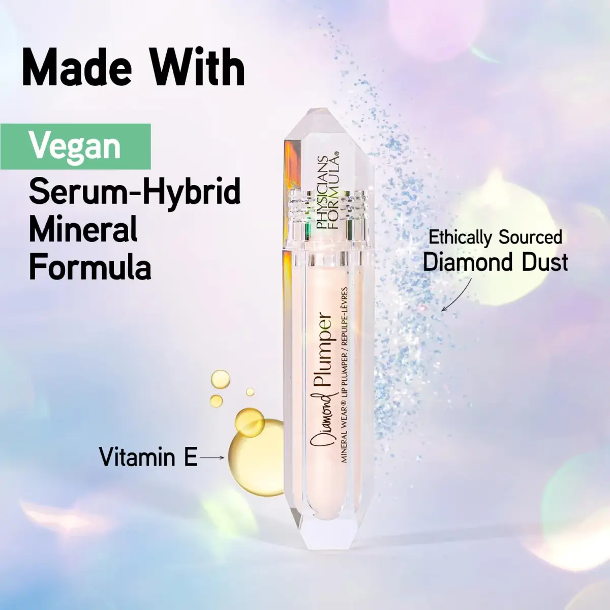 Physicians Formula Mineral Wear Diamond Lip Plumper Gloss Champagne Cushion Cut 5ml (0.17 Fl Oz) | Ultra-Hydrating Shine - view 2