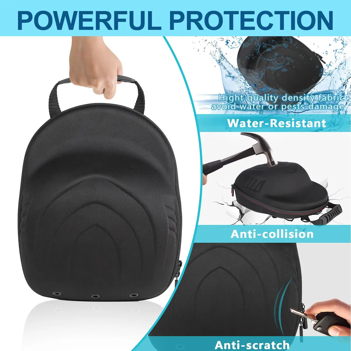 Glamgen Hard Hat Travel Case for 6 Baseball Caps | Protects Shape, Dust-Proof, Lightweight Organizer Bag with Shoulder Strap - view 6