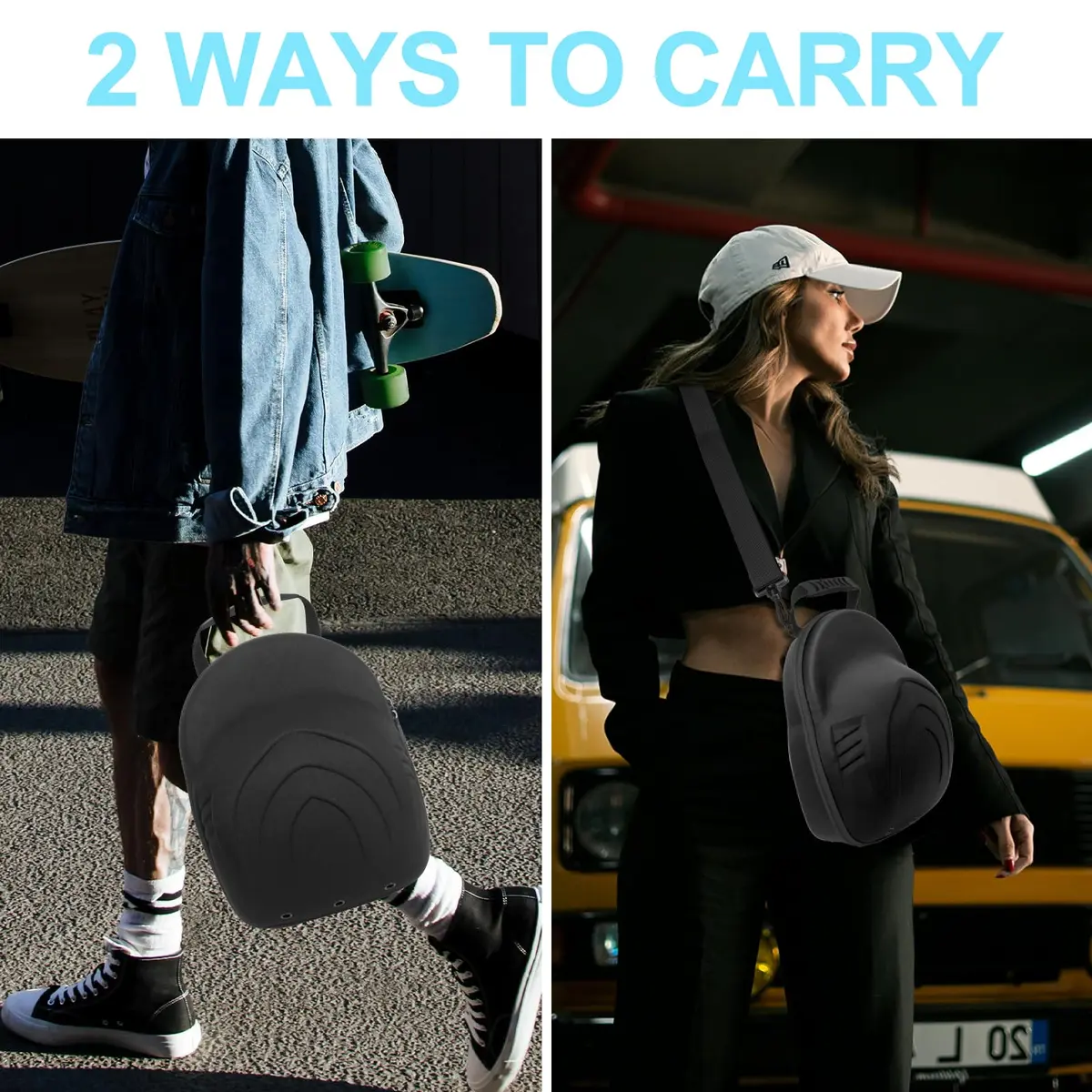 Glamgen Hard Hat Travel Case for 6 Baseball Caps | Protects Shape, Dust-Proof, Lightweight Organizer Bag with Shoulder Strap - view 7