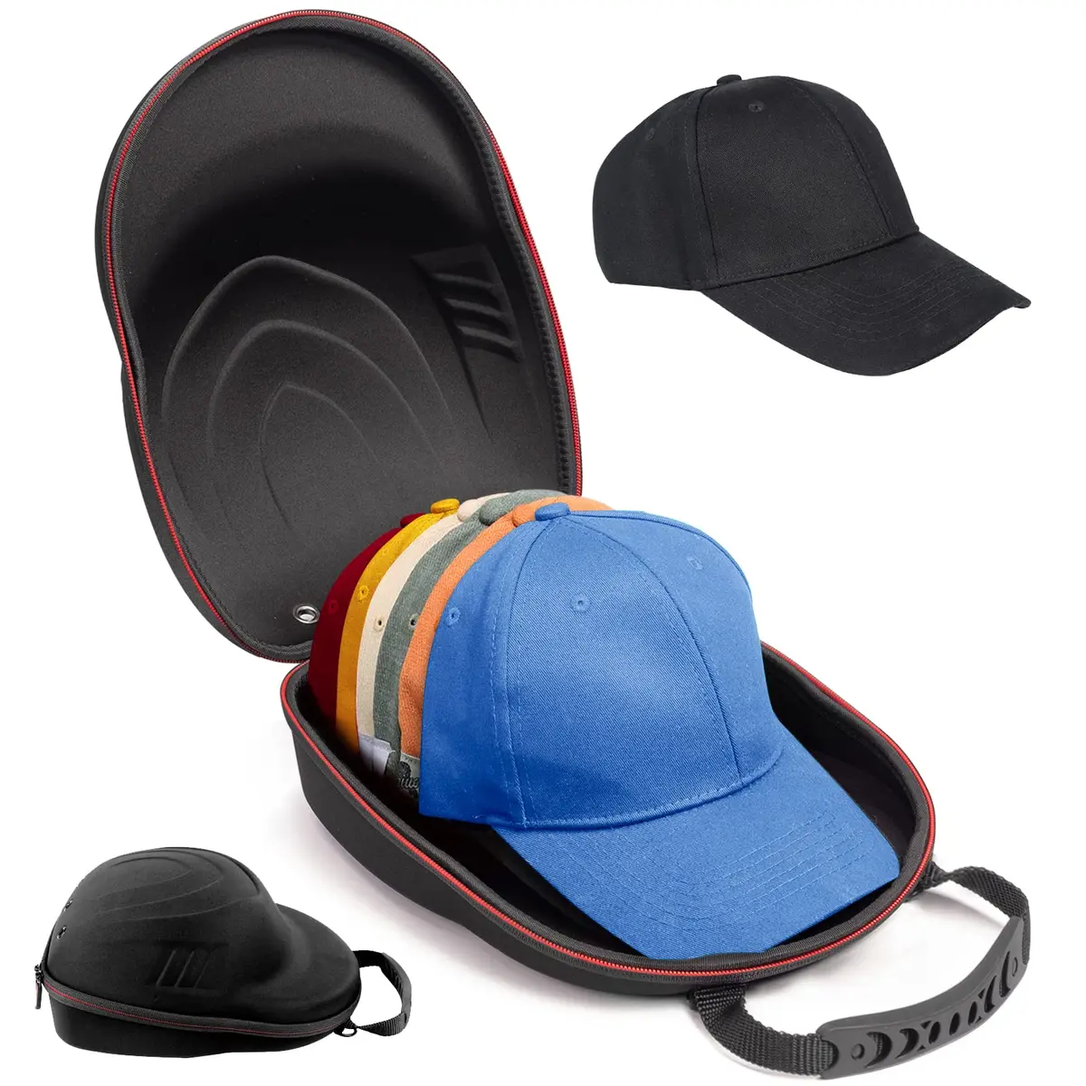 Glamgen Hard Hat Travel Case for 6 Baseball Caps | Protects Shape, Dust-Proof, Lightweight Organizer Bag with Shoulder Strap - view 8