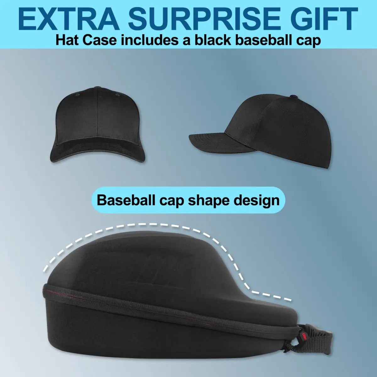 Glamgen Hard Hat Travel Case for 6 Baseball Caps | Protects Shape, Dust-Proof, Lightweight Organizer Bag with Shoulder Strap - view 3