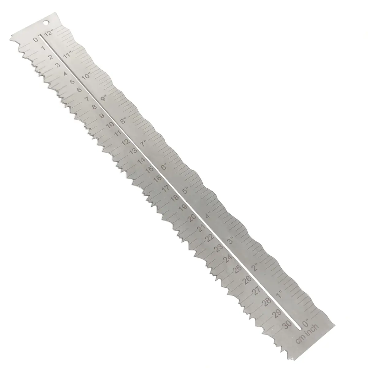 UPTTHOW Metal Irregular Edges Ruler for Paper Tearing | 12" Measuring Tool for Drawing & DIY - main product image