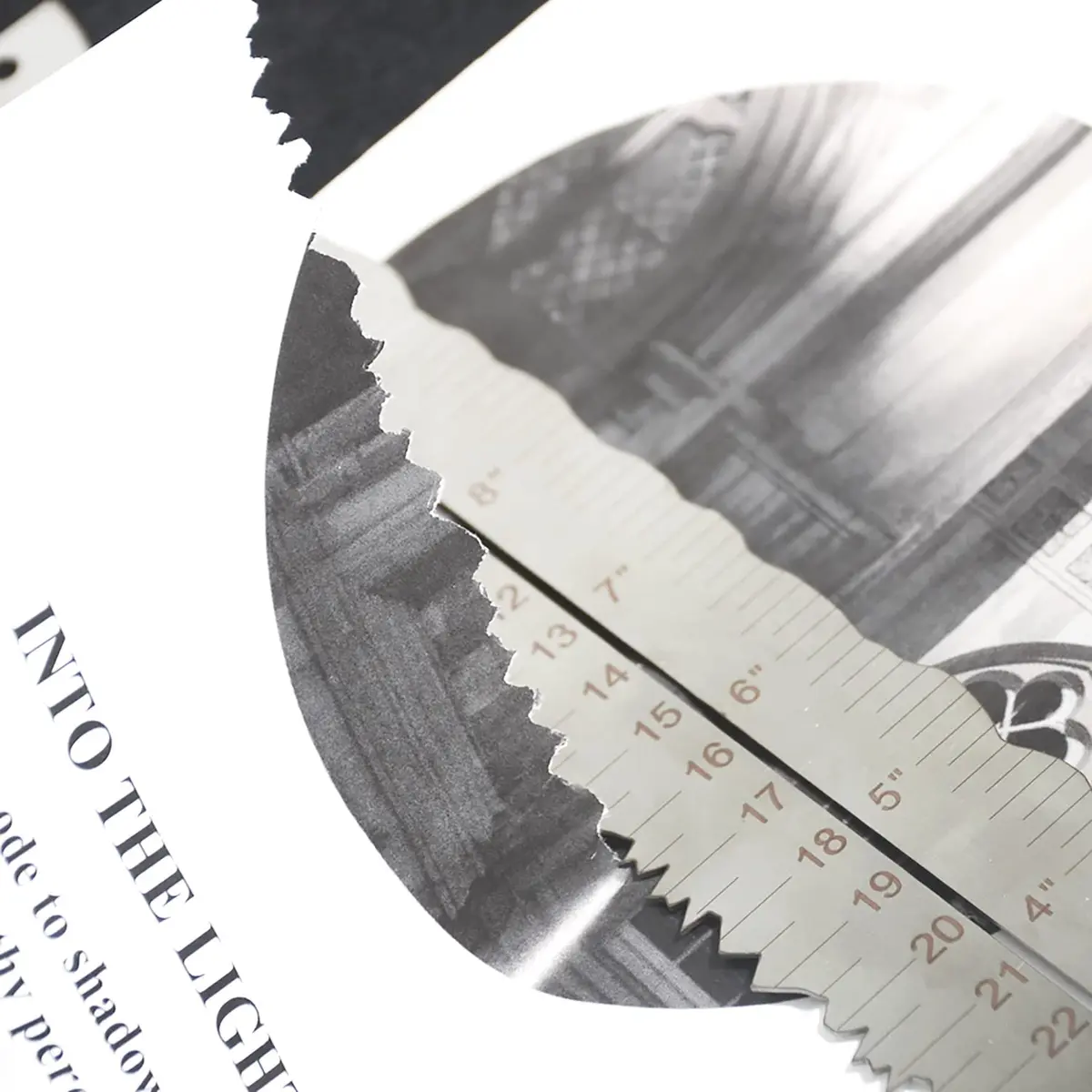 UPTTHOW Metal Irregular Edges Ruler for Paper Tearing | 12" Measuring Tool for Drawing & DIY - view 2