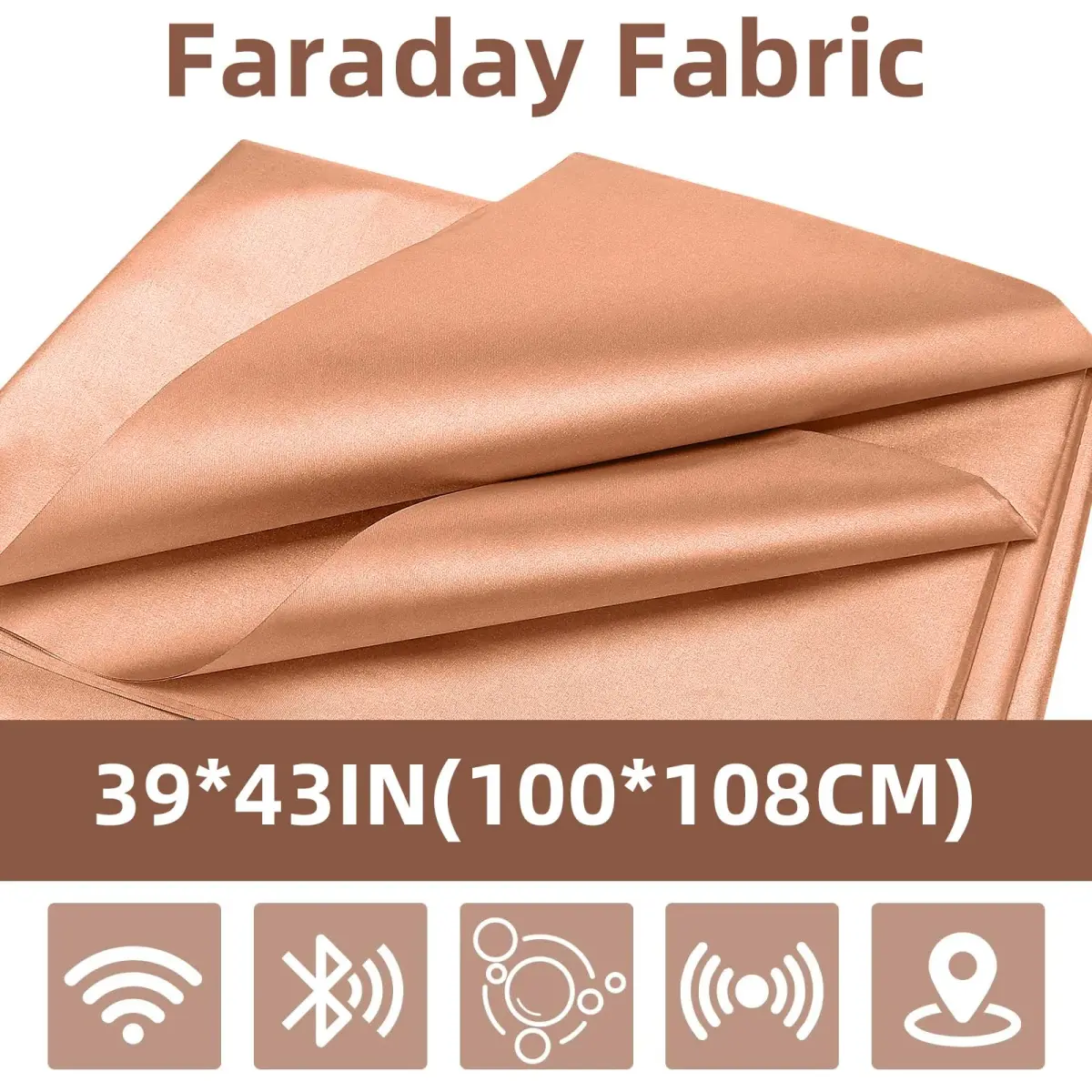 Amerthing Pure Copper Faraday Fabric 1 Meter (112 cm / 1.12 m) | RF & LF Electromagnetic Fields Blocking - view 2