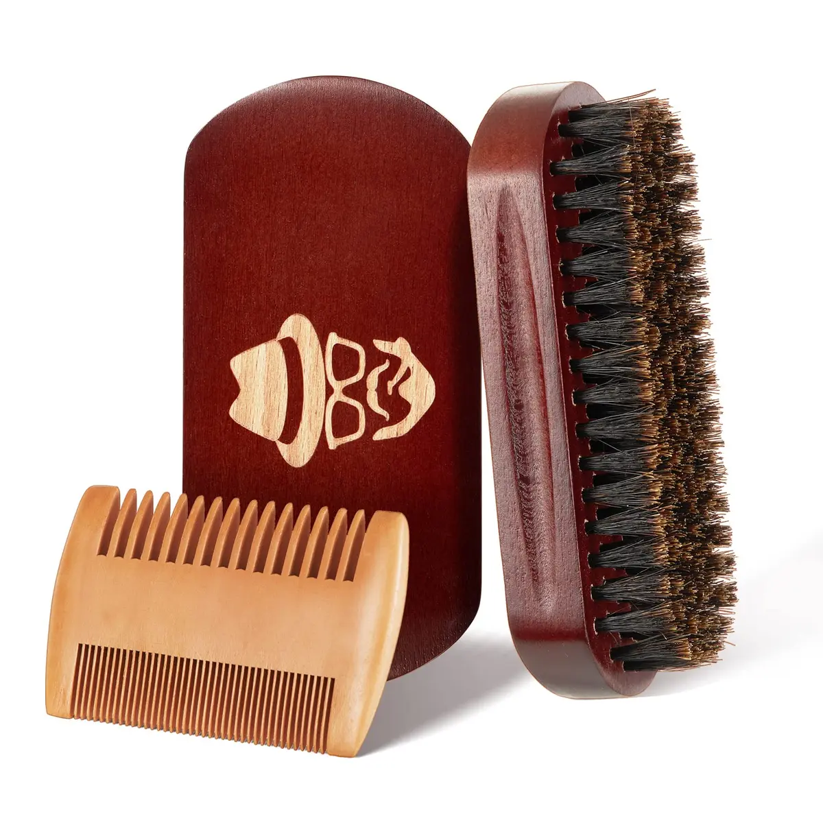 Sosoon Boar Bristle Beard Brush with Walnut Wood Handle | Natural Hair Mustache Grooming Tool - main product image