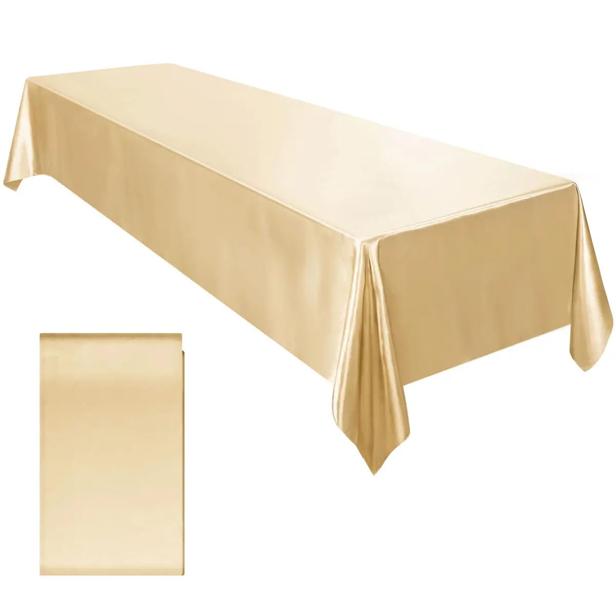 Ruisita Satin Party Tablecloth 147 x 259 cm | Elegant Wedding & Event Decor - main product image