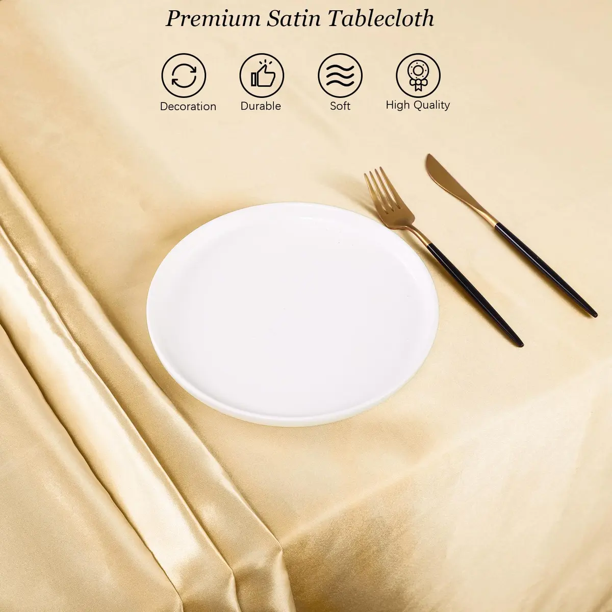 Ruisita Satin Party Tablecloth 147 x 259 cm | Elegant Wedding & Event Decor - view 4
