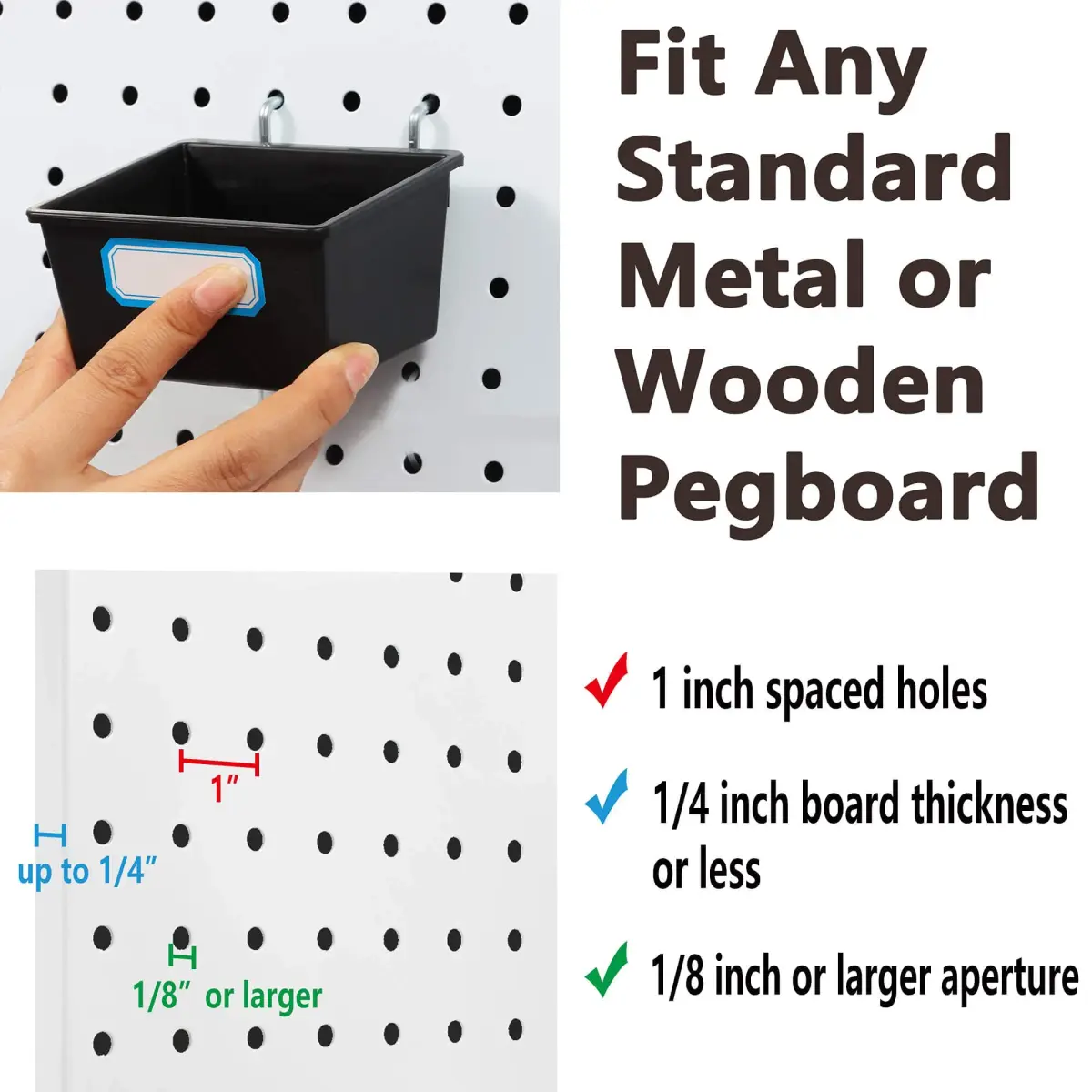 FRIMOONY 117-Piece Pegboard Hook and Bin Set with Peg Locks | Organize Tools, Garage, Kitchen - view 4