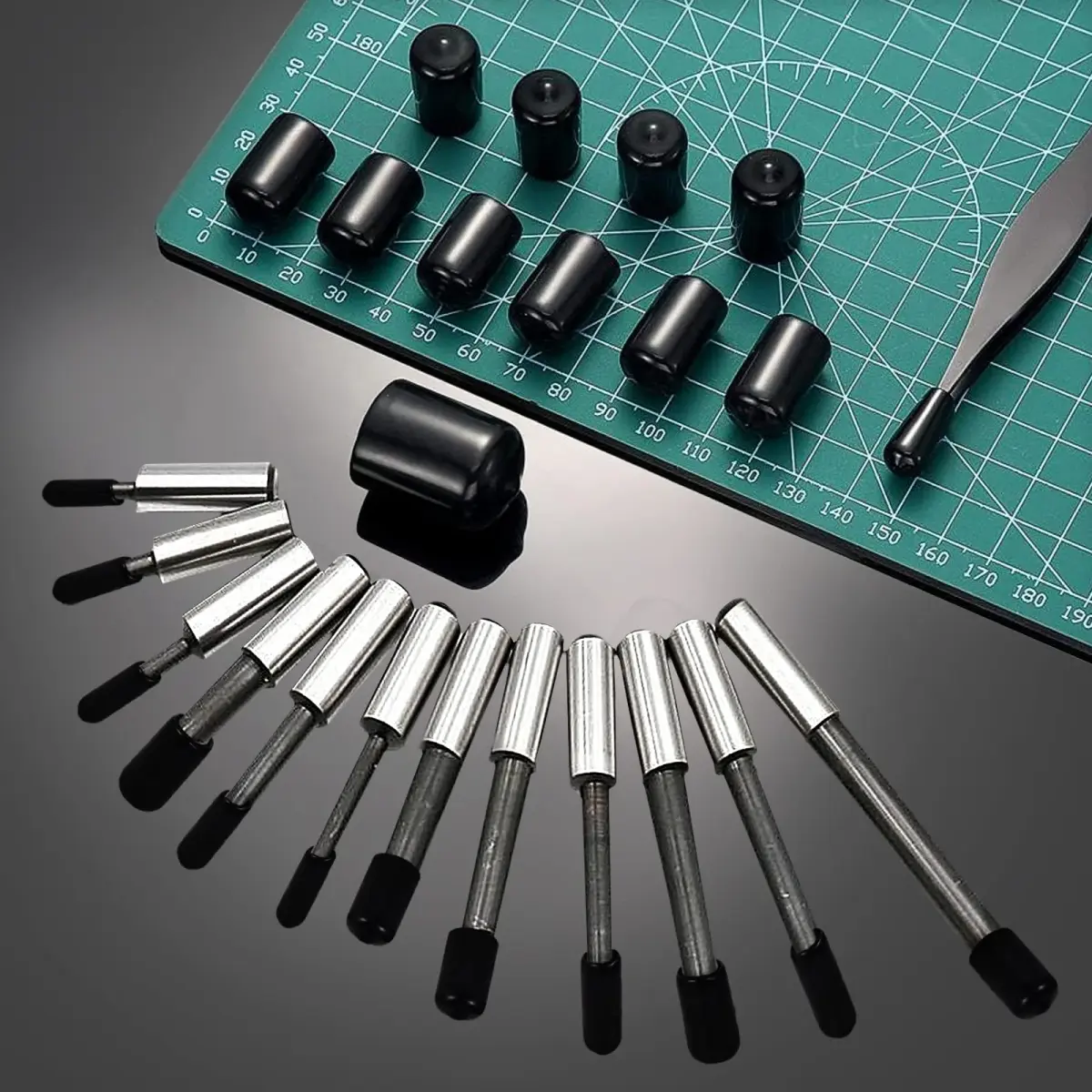 Aleric Rubber End Caps 60pcs | Flexible Screw Thread Protector Covers for Metal Tube Rod (2mm-12mm) - view 4