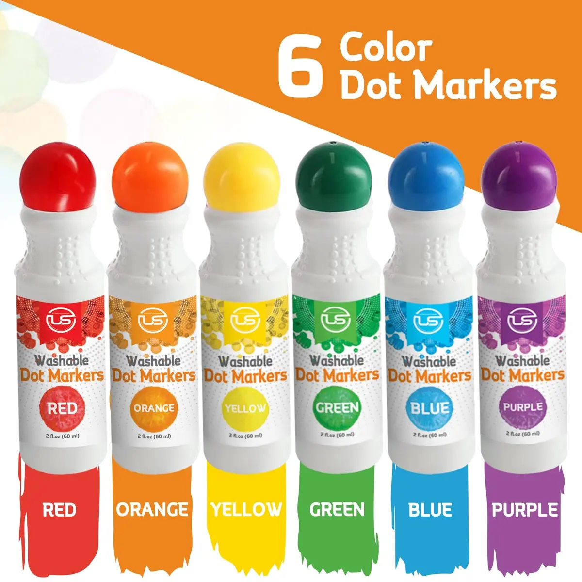 Ultimate Stationery Dot Markers for Toddlers and Kids, 6 Color Bingo Daubers, Washable Paint Markers (6-Pack) - view 7
