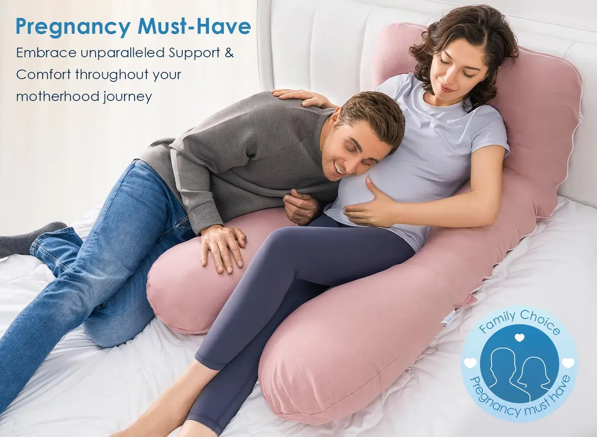 QUEEN ROSE Cooling Pregnancy Pillow U Shaped Maternity Body Pillow 140cm (55in) | Full Body Support for Sleeping - view 5