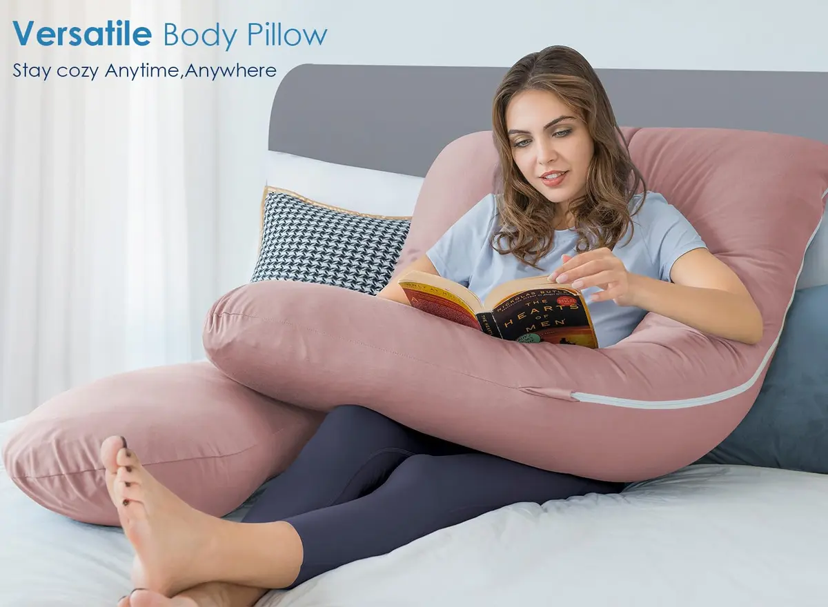 QUEEN ROSE Cooling Pregnancy Pillow U Shaped Maternity Body Pillow 140cm (55in) | Full Body Support for Sleeping - view 7