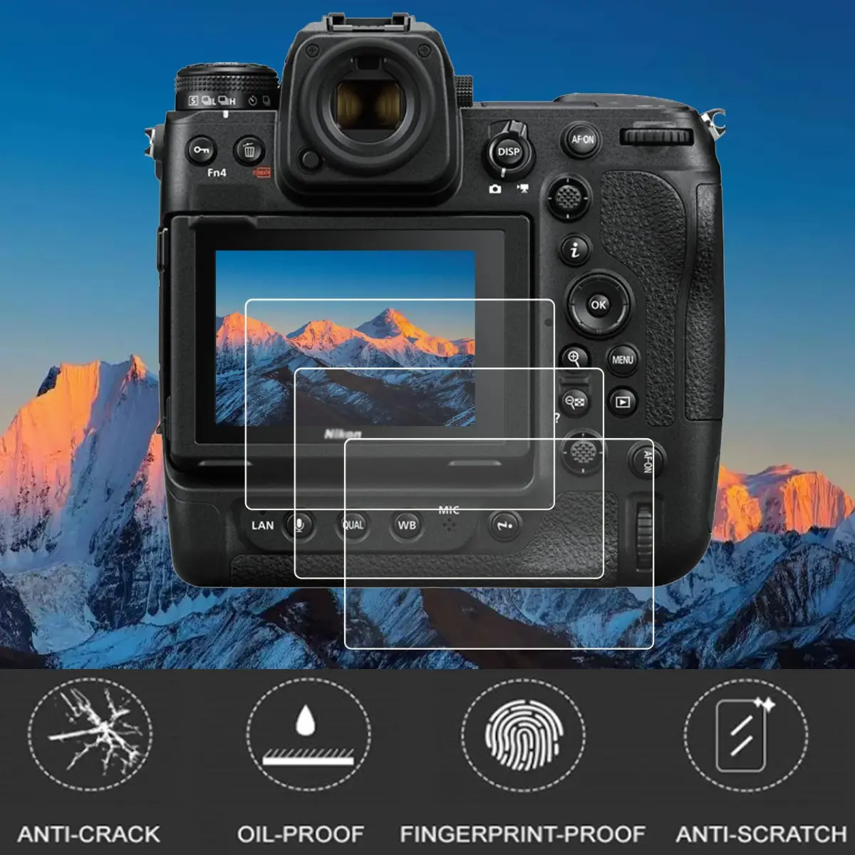 PCTC Tempered Glass Screen Protector for Nikon Z9 Z8 (2+2 Pack) | LCD & Top Screen Protection - view 6