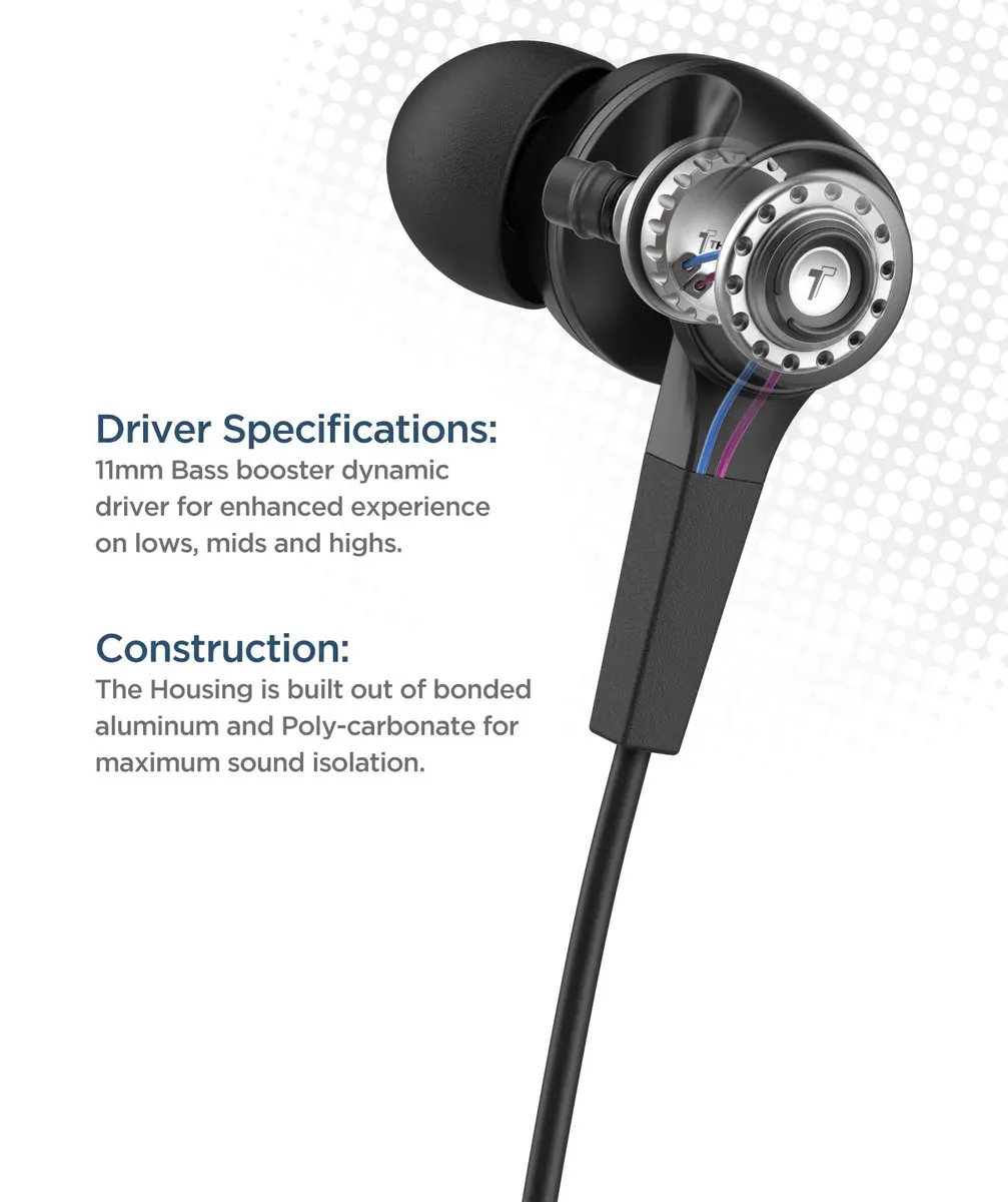 Thore Wired Lightning Earphones with Mic & Water Resistance | Apple MFi Certified, Sweatproof, 11mm Dynamic Drivers - view 2